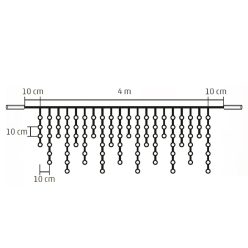   Home KSF 200/WH LED-es fényfüggöny, 4 m / 200 db hidegfehér LED, állófényű, fekete vezeték, sorolható, kül- és beltéri kivitel