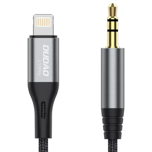 Dudao audiokábel Lightning - mini jack 3.5mm 1m szürke (L11PRO)