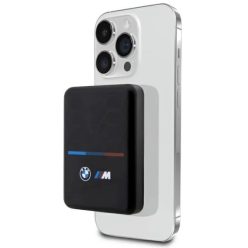   BMW Induktív Powerbank BMPBMS3K22PGVK 5W 3000mAh + kábel fekete/fekete M Collection MagSafe