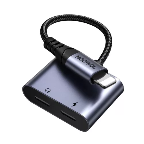 Joyroom SY-L02 Lightning - 2x Lightning DAC adapter 2 az 1-ben - fekete