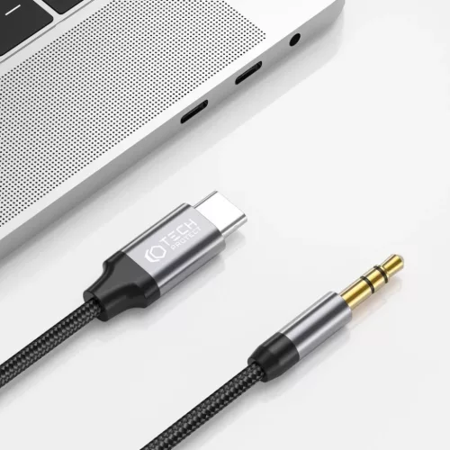 Tech-Protect UltraBoost audio USB-C / 3.5mm mini jack átalakító kábel 1 m - fekete