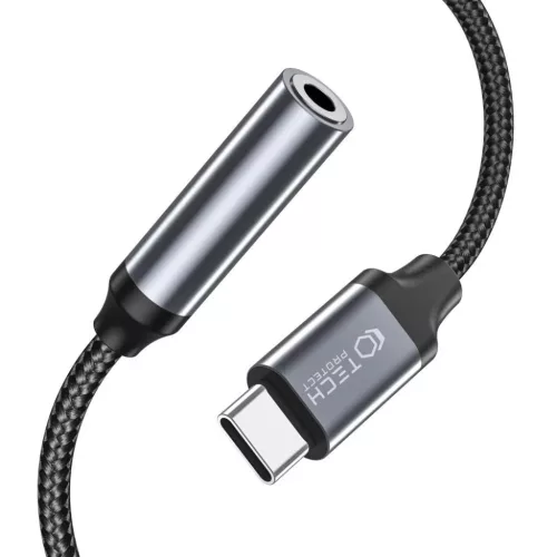 Tech-Protect UltraBoost USB-C / 3.5mm mini jack adapter - fekete