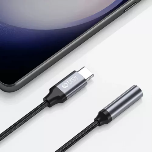 Tech-Protect UltraBoost USB-C / 3.5mm mini jack adapter - fekete