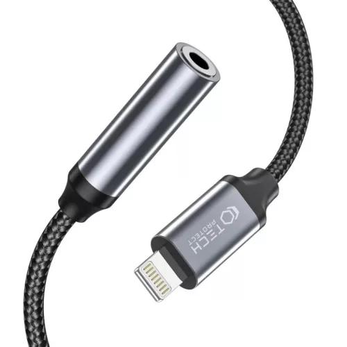 Tech-Protect UltraBoost Lightning / 3.5mm mini jack adapter - fekete