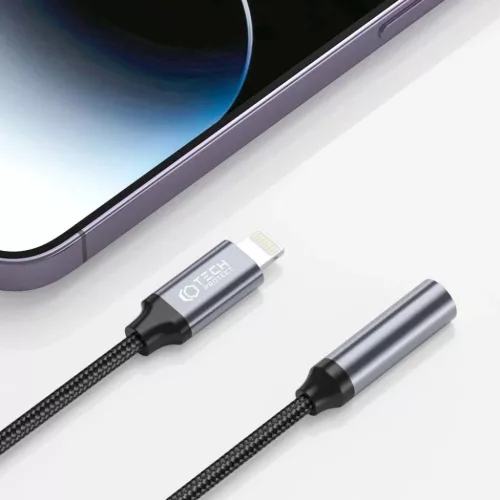 Tech-Protect UltraBoost Lightning / 3.5mm mini jack adapter - fekete