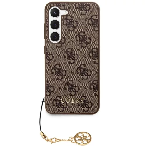 Eredeti GUESS tok - kemény tok 4G Charms Kollekció GUHCSA35GF4GBR Samsung Galaxy A35 Barna tok