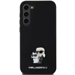   Eredeti Táska KARL LAGERFELD szilikon keménytok Karl&Choupette Fém Pin KLHCSA35SMHKCNPK Samsung Galaxy A35 fekete tok