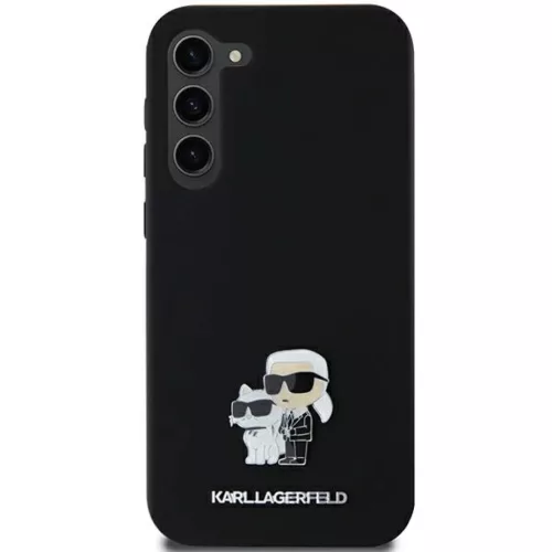 Eredeti Táska KARL LAGERFELD szilikon keménytok Karl&Choupette Fém Pin KLHCSA35SMHKCNPK Samsung Galaxy A35 fekete tok