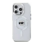 iPhone 15 Pro Max átlátszó Karl Lagerfeld IML Karl Head Metal Frame MagSafe tok