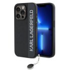 iPhone 15 Pro Max fekete Karl Lagerfeld PU Saffiano Rhinestone Charm tok