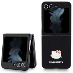   Hello Kitty Metal Logo Kitty Head tok Samsung Galaxy Z Flip 5 - fekete