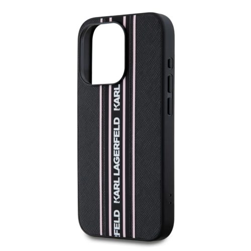 iPhone 15 Pro Max Pink Karl Lagerfeld PU Saffiano Athleisure Stripe és Strap tok