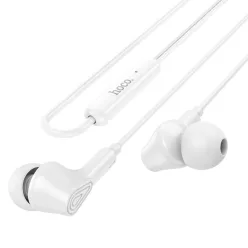   HOCO M102 vezetékes fülhallgatók Jack 3,5 mm mikrofonnal fehér