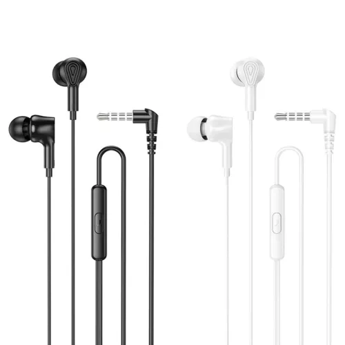 HOCO M102 vezetékes fülhallgatók Jack 3,5 mm mikrofonnal fehér