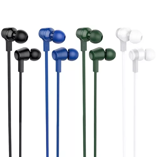 Fehér HOCO M86 vezetékes fülhallgatók Jack 3,5 mm mikrofonnal