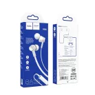 Fehér HOCO M86 vezetékes fülhallgatók Jack 3,5 mm mikrofonnal