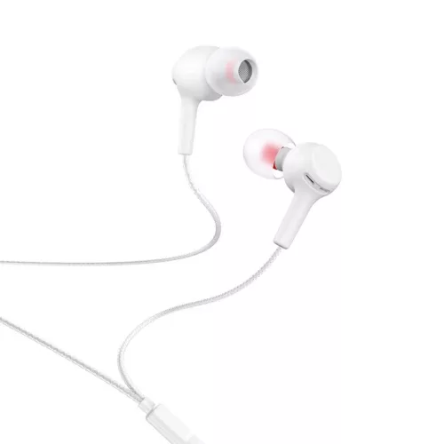 HOCO vezetékes fülhallgató Jack 3,5 mm mikrofonnal M78 fehér