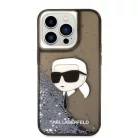 Karl Lagerfeld Glitter Karl feje tok iPhone 14 Pro Max - fekete