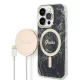Set Guess GUBPP14XHMEACSK tok+ töltő iPhone 14 Pro Max 6.7" fekete/fekete kemény tok Marble MagSafe