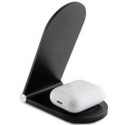 Ferrari Printed Logo MagSafe összecsukható 2 az 1-ben 15W induktív töltő - fekete