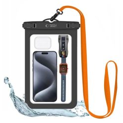   Tech-Protect Waterproof UWC9 tok, vízálló 8,9" méretű eszközökhöz - fekete és narancs
