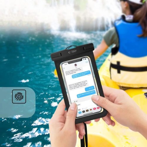 Tech-Protect Waterproof UWC9 tok, vízálló 8,9" méretű eszközökhöz - fekete és narancs