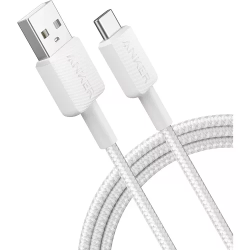 USB-A to USB-C Kábel Anker 322, 18W, 2A, 0.9m, Fehér A81H5G21