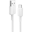 USB-A to USB-C Kábel Anker 322, 18W, 2A, 0.9m, Fehér A81H5G21