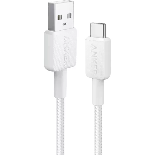 USB-A to USB-C Kábel Anker 322, 18W, 2A, 0.9m, Fehér A81H5G21