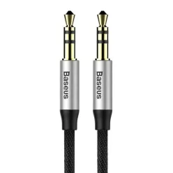   Baseus Yiven AUX 3,5 mm mini jack audio kábel, 1m (fekete-ezüst)