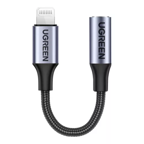 Ugreen US211 Lightning Mini Jack Audioadapter, 3.5mm 0.1m (fekete)