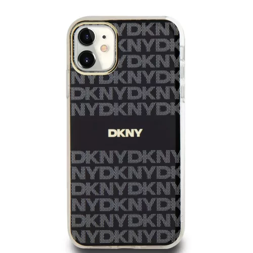 DKNY PC/TPU Repeat Pattern Tonal Stripe Magsafe tok iPhone 11 Black