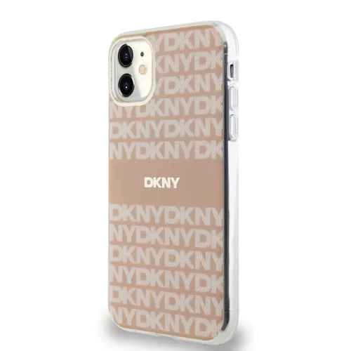 DKNY PC/TPU Ismétlődő Minta Tonális Csík Magsafe tok iPhone 11 Pink