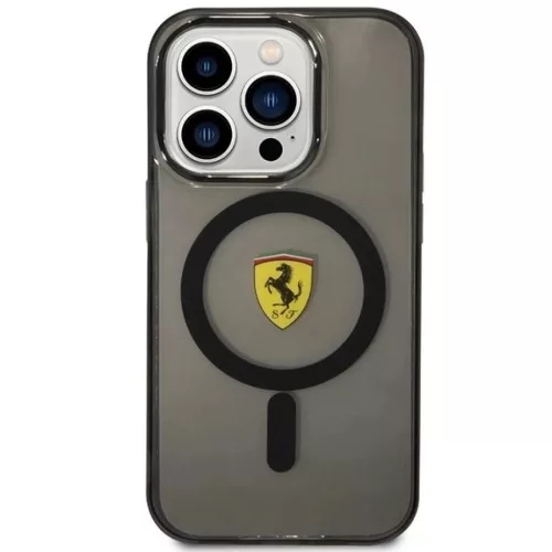 Ferrari FEHMP14XURKK iPhone 14 Pro Max 6.7" fekete/fekete kemény tok áttetsző MagSafe