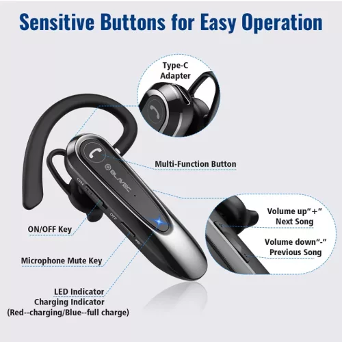 Blavec Bluetooth Headset Adventure 5 (BHAD5-B) fekete