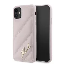  Karl Lagerfeld Diagonal Quilted Script tok iPhone 11 - rózsaszín