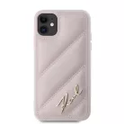 Karl Lagerfeld Diagonal Quilted Script tok iPhone 11 - rózsaszín