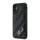 Karl Lagerfeld Diagonal Quilted Script tok iPhone 11 - fekete
