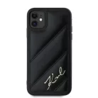 Karl Lagerfeld Diagonal Quilted Script tok iPhone 11 - fekete
