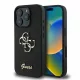 iPhone 16 Pro Fekete Guess PU Fixed Glitter 4G Metal Logo tok