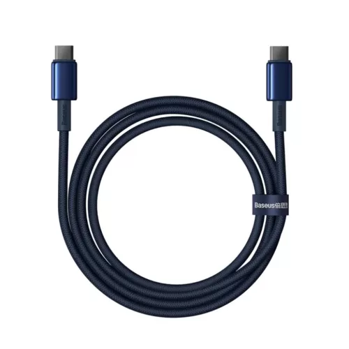 USB-C - USB-C kábel, Baseus Tungsten Gold, 100W, 1m (kék)