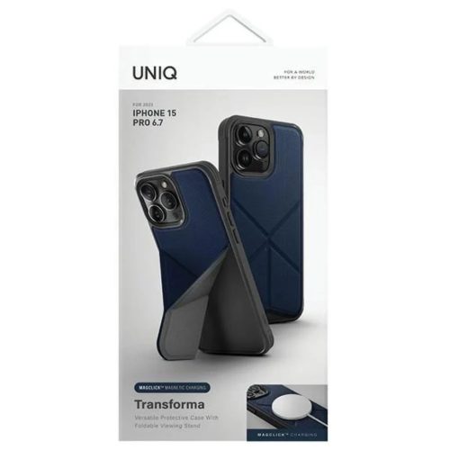 Uniq Transforma Magclick Töltős tok iPhone 15 Pro Max - kék