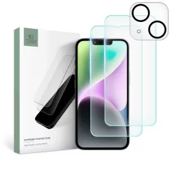   Tech-Protect Supreme szett iPhone 14-hez 2x Edzett üveg kijelzővédő / Edzett üveg kamera védőfólia