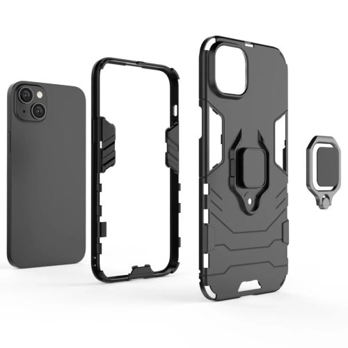 Ring Armor tok iPhone 14-hez páncélozott mágneses tartó gyűrűvel fekete
