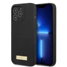 Guess GUHMP13XSPLK iPhone 13 Pro Max 6.7" fekete/fekete kemény tok Szilikon Logo Plate MagSafe