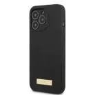 Guess GUHMP13XSPLK iPhone 13 Pro Max 6.7" fekete/fekete kemény tok Szilikon Logo Plate MagSafe