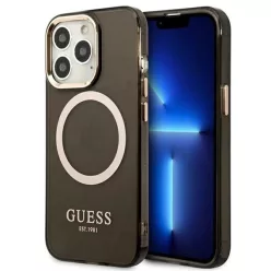   Guess Arany Kontúr Átlátszó MagSafe tok iPhone 13 Pro Max - fekete