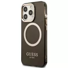 Guess Arany Kontúr Átlátszó MagSafe tok iPhone 13 Pro Max - fekete