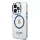 Guess GUHMP14XHTRMB iPhone 14 Pro Max 6.7" kék/kék kemény tok Metal Outline Magsafe tok