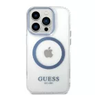 Guess GUHMP14XHTRMB iPhone 14 Pro Max 6.7" kék/kék kemény tok Metal Outline Magsafe tok